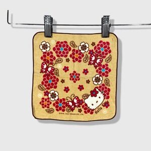 Sanrio Hello Kitty Wash Cloth Unisex OS Yellow Floral Y2K Kawaii 2000 Vintage